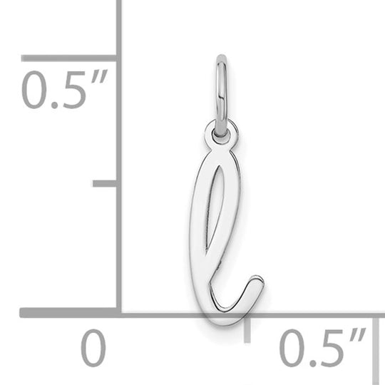 Dije Letra “l” Minúscula en Oro Blanco de 14K