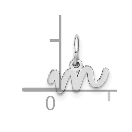 Dije con Letra “m” en Minúscula en Oro Blanco de 14K
