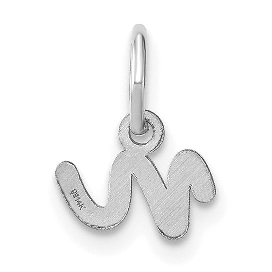 Dije con Letra “n” Minúscula en Oro Blanco de 14K