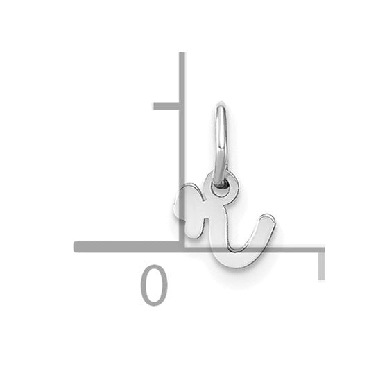 Colgante de Oro Blanco de 14k con Letra "r" en Minúscula