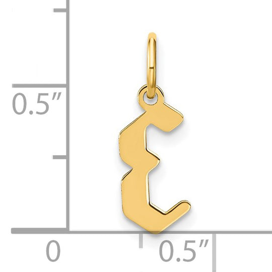 14k Yellow Gold Initial "E" Pendant