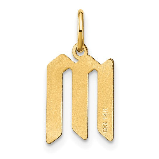 Dije Inicial Letra "M" en Oro Amarillo de 14K