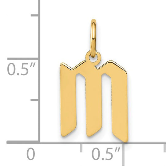 Dije Inicial Letra "M" en Oro Amarillo de 14K