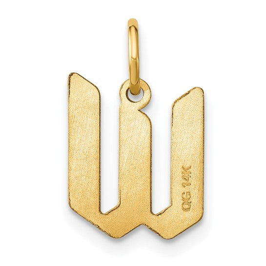 14k Yellow Gold "W" Initial Pendant