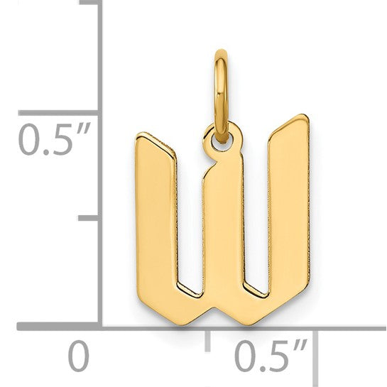 14k Yellow Gold "W" Initial Pendant