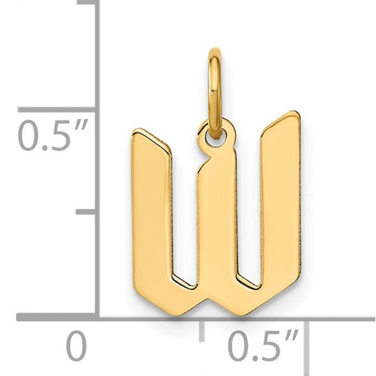14k Yellow Gold "W" Initial Pendant