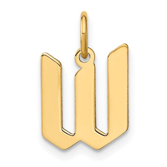 14k Yellow Gold "W" Initial Pendant