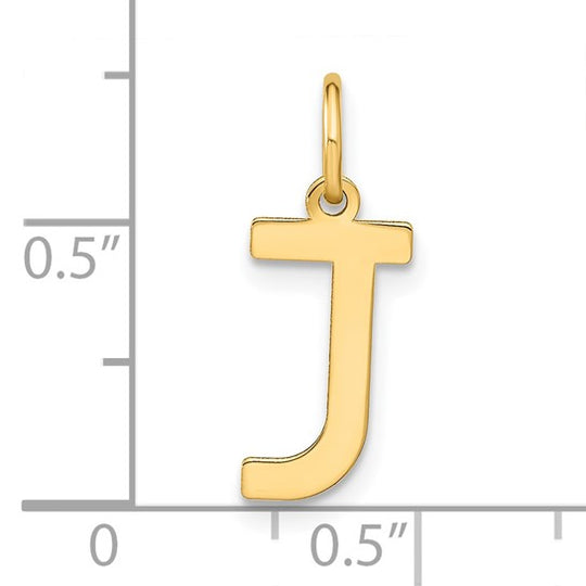 Colgante Inicial “J” en Oro Amarillo de 14K – Tamaño Grande