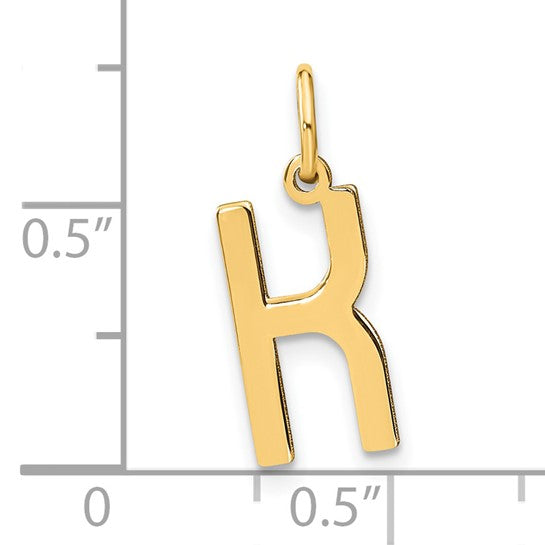 Initial Letter K Pendant in 14K Yellow Gold