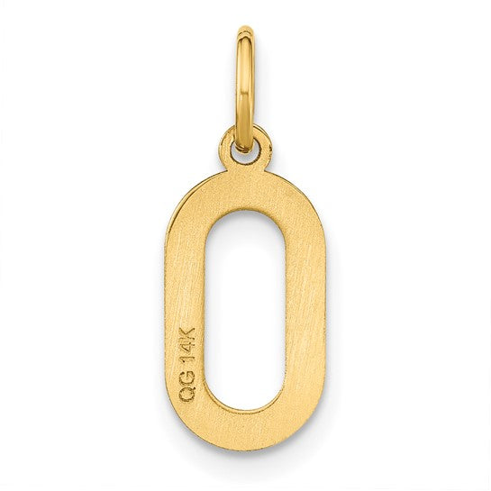 Dije Inicial Letra "O" Mayúscula en Oro Amarillo 14K (Tamaño Grande)