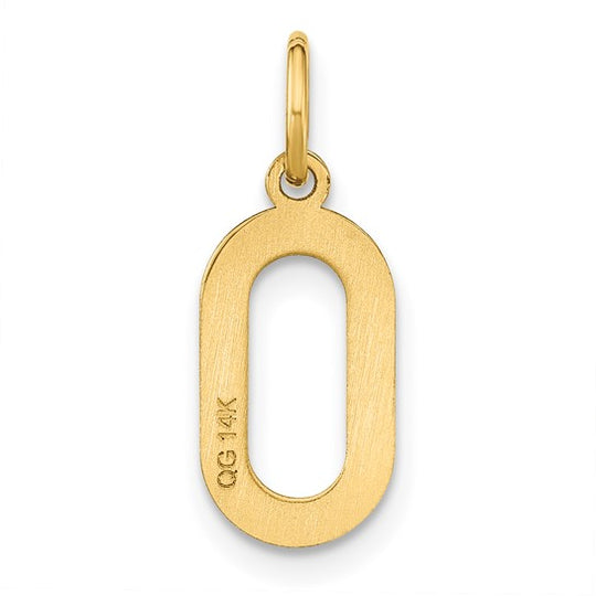 Dije Inicial Letra "O" Mayúscula en Oro Amarillo 14K (Tamaño Grande)