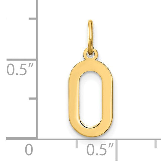Dije Inicial Letra "O" Mayúscula en Oro Amarillo 14K (Tamaño Grande)