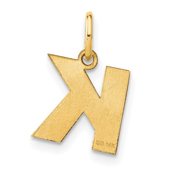 Colgante Letra K en Oro Amarillo de 14K (Tamaño Grande)