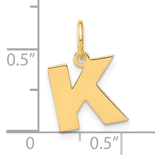 Colgante Letra K en Oro Amarillo de 14K (Tamaño Grande)
