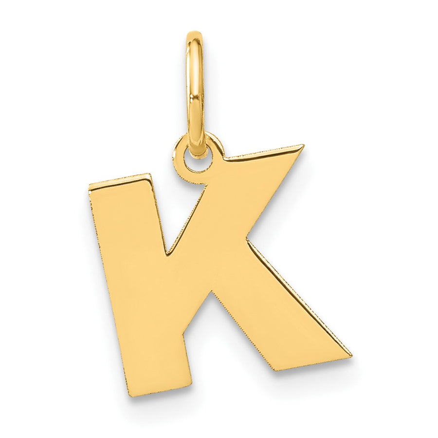 Colgante Letra K en Oro Amarillo de 14K (Tamaño Grande)