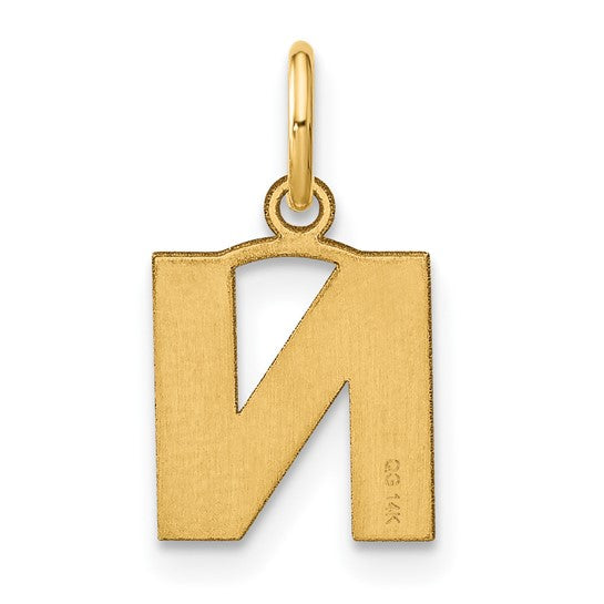 Dije con Inicial "N" Mayúscula en Oro Amarillo de 14k