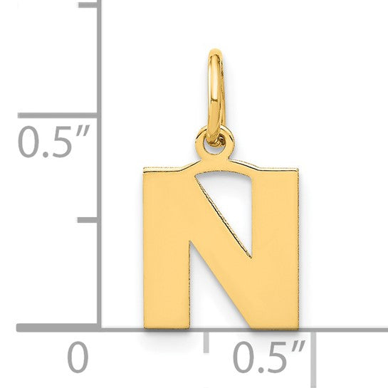 Dije con Inicial "N" Mayúscula en Oro Amarillo de 14k