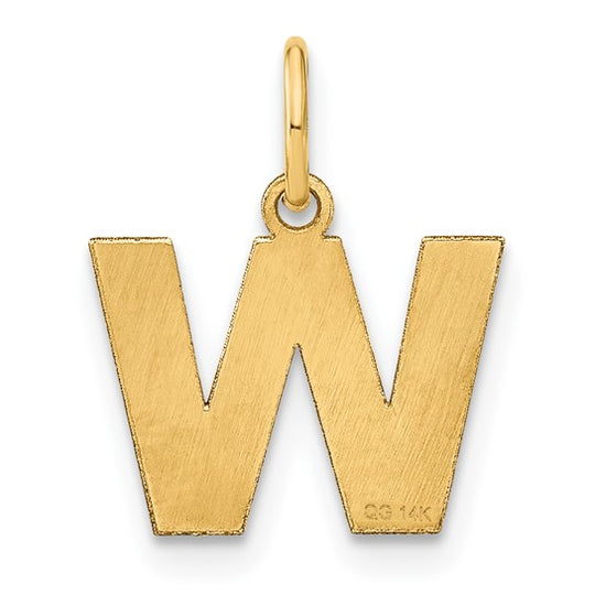 14k Yellow Gold "W" Initial Pendant