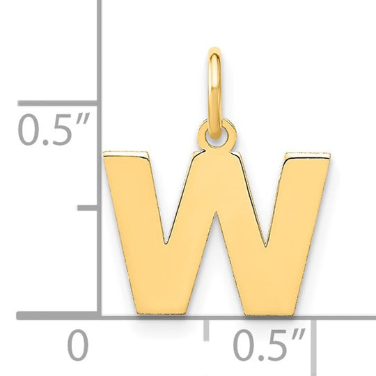 14k Yellow Gold "W" Initial Pendant