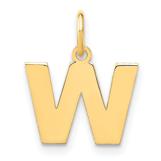 14k Yellow Gold "W" Initial Pendant