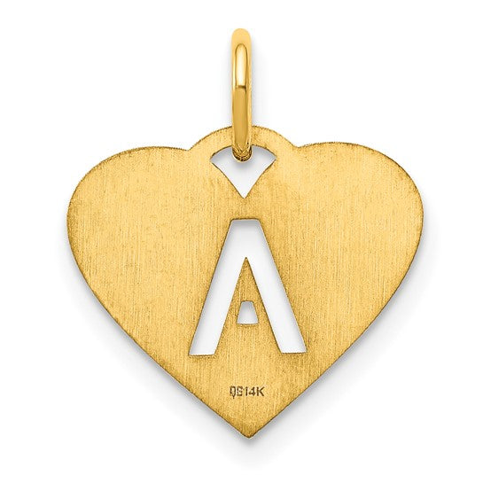 Dije de Inicial Letra "A" en Oro Amarillo de 14k