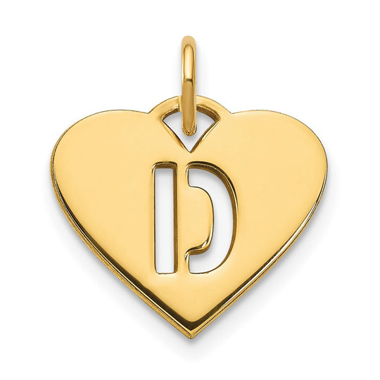 Dije de Inicial con Letra D en Oro Amarillo de 14k