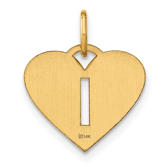 14K Yellow Gold "I" Initial Pendant