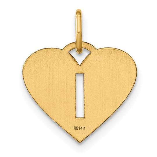 14K Yellow Gold "I" Initial Pendant