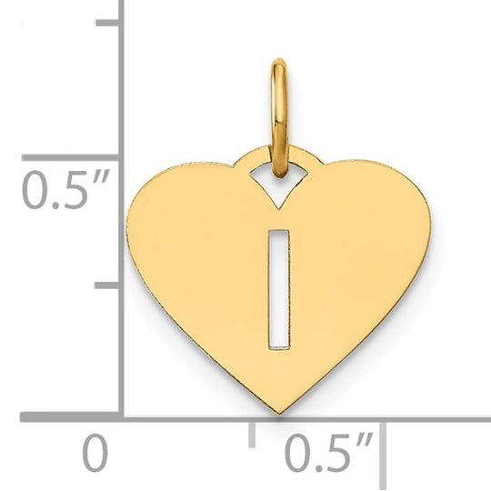14K Yellow Gold "I" Initial Pendant