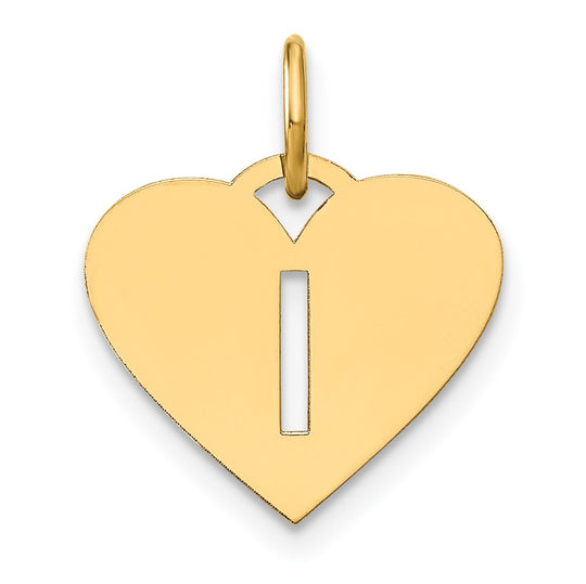 14K Yellow Gold "I" Initial Pendant