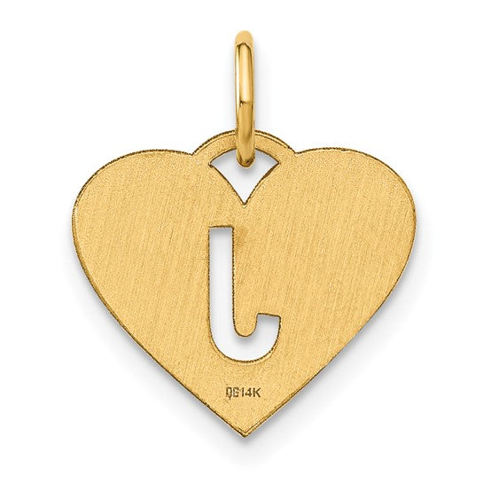 14k Yellow Gold "J" Initial Pendant