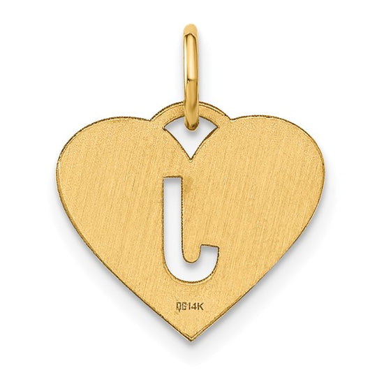 14k Yellow Gold "J" Initial Pendant