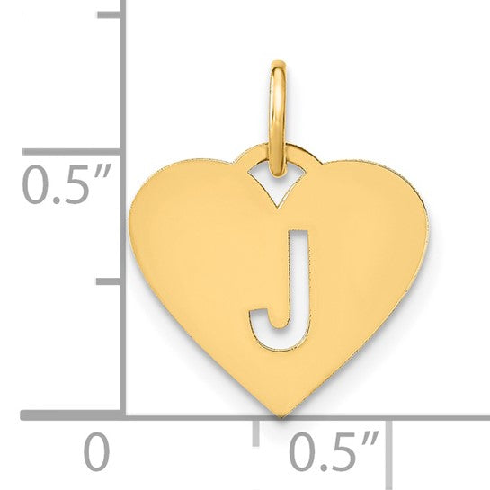 14k Yellow Gold "J" Initial Pendant