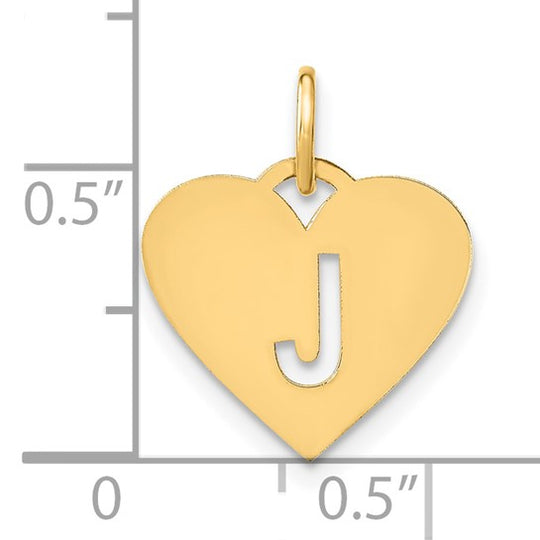 14k Yellow Gold "J" Initial Pendant