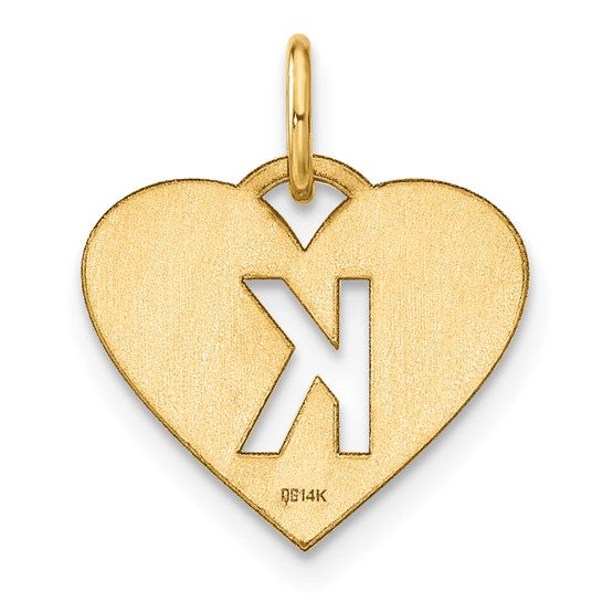 Initial Letter K Pendant in 14K Yellow Gold