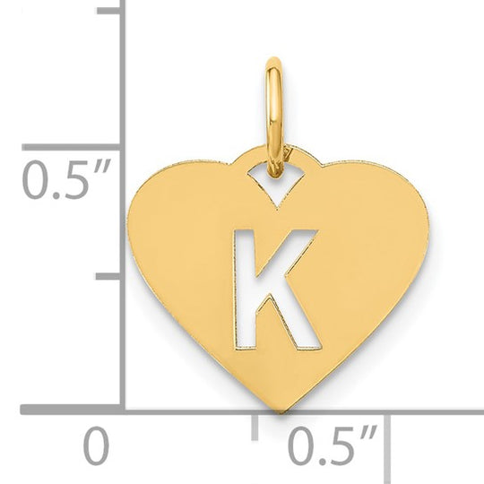 Initial Letter K Pendant in 14K Yellow Gold