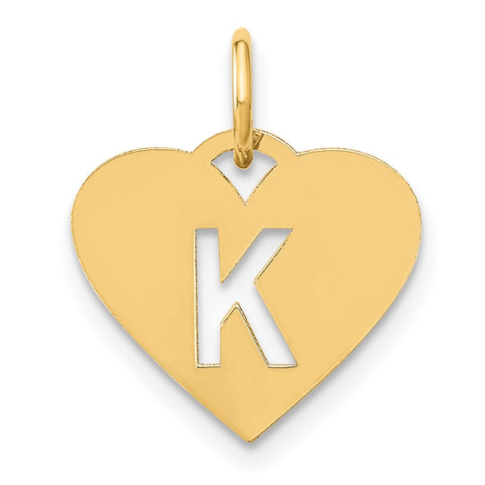 Initial Letter K Pendant in 14K Yellow Gold