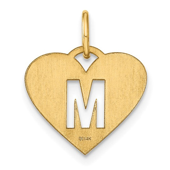 Colgante Inicial Letra “M” en Oro Amarillo de 14K