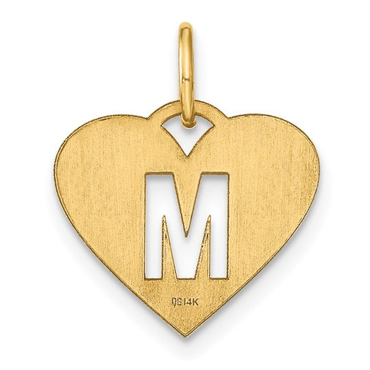 Colgante Inicial Letra “M” en Oro Amarillo de 14K