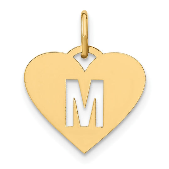 Colgante Inicial Letra “M” en Oro Amarillo de 14K