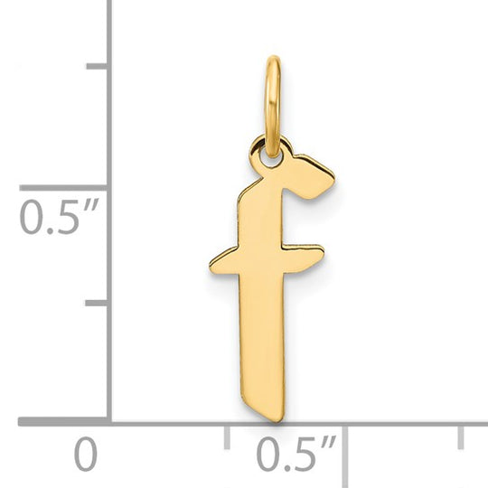 Dije de Letra "F" Minúscula en Oro Amarillo de 14k