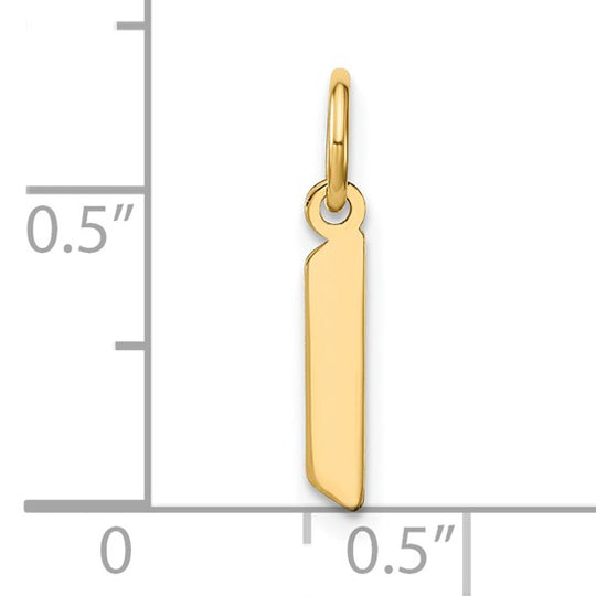 Dije Letra “l” Minúscula en Oro Amarillo de 14K
