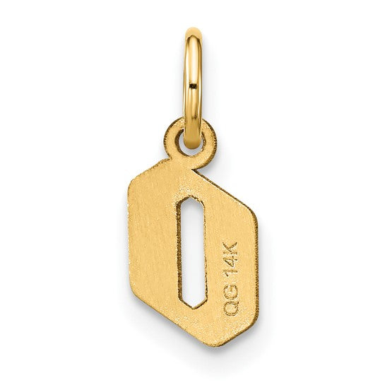 Dije Inicial Letra "o" Minúscula en Oro Amarillo de 14K