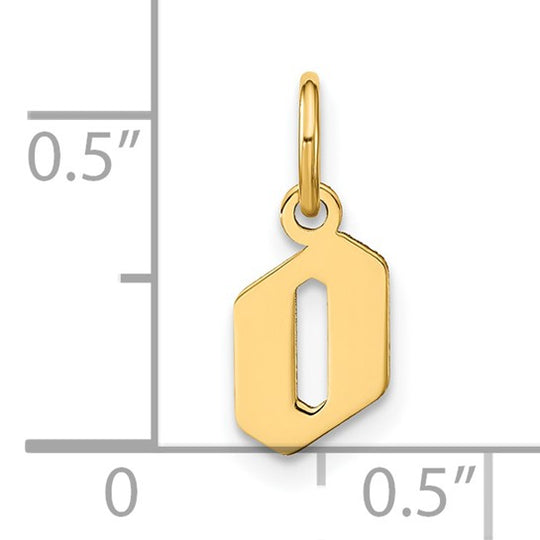 Dije Inicial Letra "o" Minúscula en Oro Amarillo de 14K