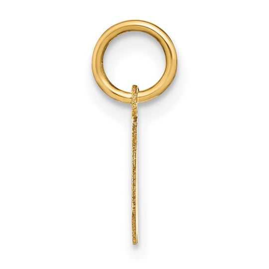 14k Gold Lowercase Letter W Initial Pendant
