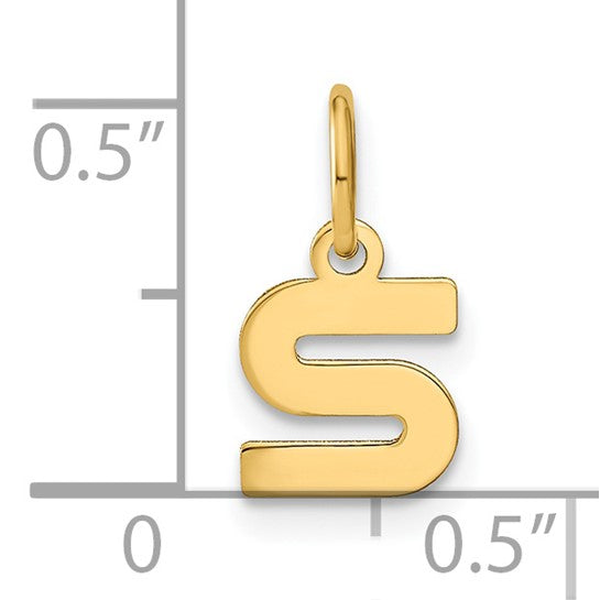 Colgante de Oro Amarillo de 14k con la Inicial "s" en Minúscula