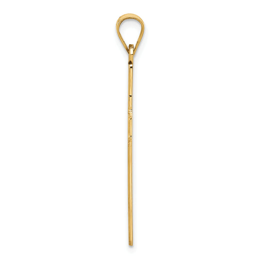 14K Yellow Gold Sandblasted Cross Pendant