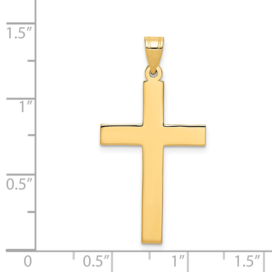 14K Yellow Gold Sandblasted Cross Pendant