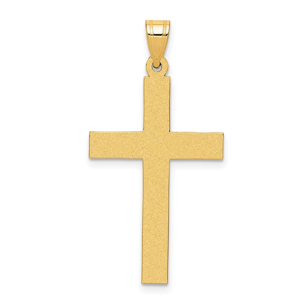 14K Yellow Gold Sandblasted Cross Pendant