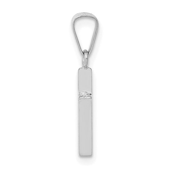 Solid Polished 14k White Gold Cross Pendant